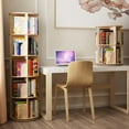 thumbnail image 4 of Intexca 360° Rotating Bookshelf, 2-Tier Organizer for Home, Office, Room and Adult (Wood), 4 of 5