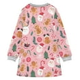 thumbnail image 6 of Girls' long-sleeved dress Gingerbread Man Snowman Girls' A-line dress with ribbed cuffs Soft and comfortable, 6 of 6