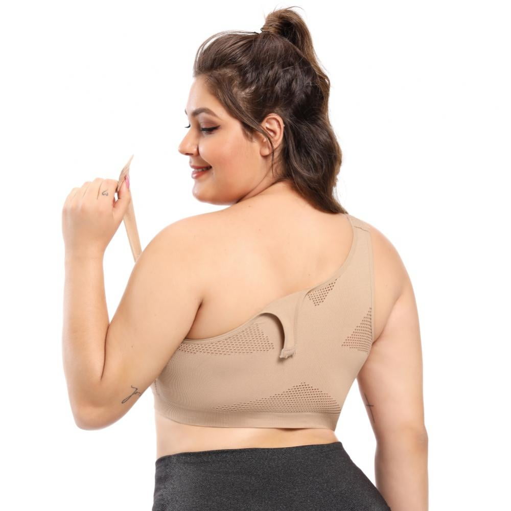 Mlqidk Bras for women no underwire Women's Plus Size Bra Post-Surgery Bra  Sexy Bra Breathable Comfortable Underwear Vest,Black 40