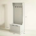 thumbnail image 5 of Spaco Hall Tree with Coat Rack and Storage, Multi-Functional Hall Tree with Sitting Bench for Indoor as Living Room, Entryway, Cream White, 5 of 8