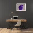 thumbnail image 3 of Fab Funky 18x15 White Modern Wood Framed Museum Art Print Titled - Highland Cow 5, Purple, Full, 3 of 4