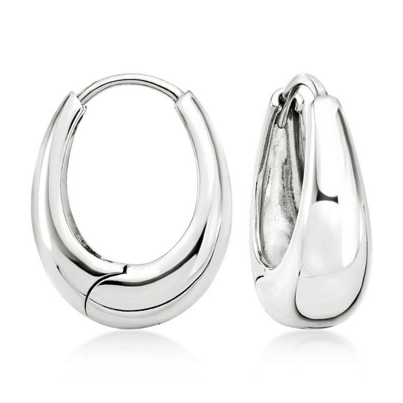Ross-Simons Sterling Silver Oval Hoop Earrings, Women's, Adult