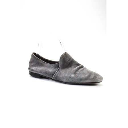 

Pre-owned|Aquatalia Womens Slip On Round Toe Loafers Stone Gray Suede Size 9