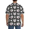 thumbnail image 5 of Cauagu HUSKY Face Men's Short Sleeve Button Down Hawaiian Shirt for Men Bowling Shirts Casual Summer Beach Shirt,XX-Large, 5 of 6