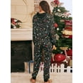 thumbnail image 5 of Women One Piece Christmas Pajamas Cozy Onesie Zip Up Hooded Sleepwear Jumpsuit Rompers Nightwear Ladies Winter Holiday Xmas Pjs Loungewear With Pockets, 5 of 7