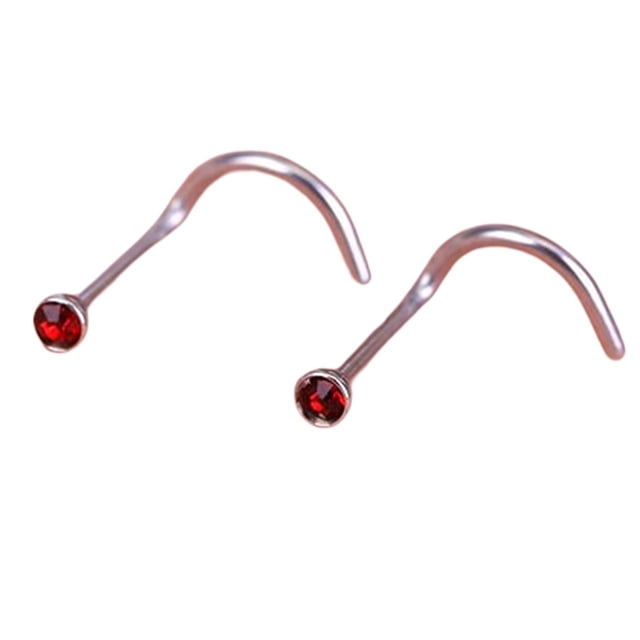Clous de Nez, Accessoire de Décoration de Mode, Ornement de Corps Chic, Bijou de Perçage en Acier Inoxydable pour Femme, Ornements de Dressing à Vis Rouges