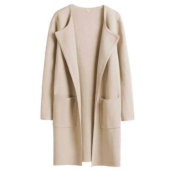 ANRABESS Womens Cardigan Sweater Open Front Knit Long Coatigan Dressy Casual Jacket Coat 2026 Fall Outfits Classy Clothes Beige Medium