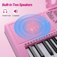 thumbnail image 3 of GLARRY 61-Key Portable Electronic Piano Keyboard for Beginner w/Lighted Keys, LCD Screen, Microphone, Headphones, 3 Teaching Modes, Built-In Speakers, 3 of 6