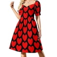 thumbnail image 1 of Vestido de manga corta con corazones para fiesta, noche, cumpleaños, para mujer, 1 of 7
