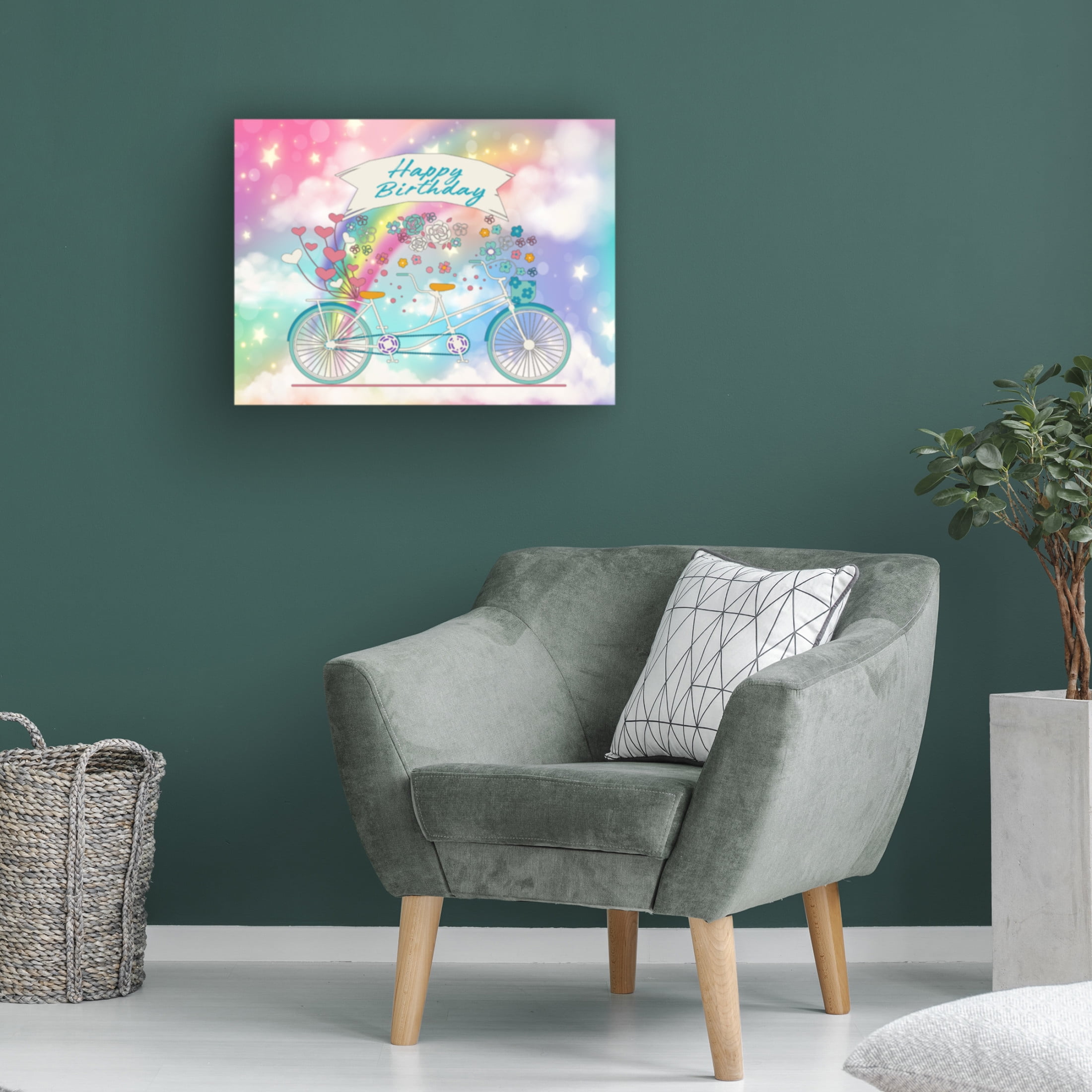 Canvas Wall Art - Jean Plout 'Rainbow Birthday' Wall Art for Living Room, Bedroom, or Office Décor by Trademark Fine Art - 19 x 14 Inches
