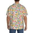 thumbnail image 5 of Xecao offers the Watercolor Wildflowers for Men's Casual Short-sleeved Shirt, a button-up collared shirt with a pocket, perfect for beach vacations and yacht travel in the Medium size., 5 of 7