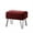 Ruby Wine, variant on Home Soft Things Textured Velvet Ottoman Stool Chair, Upholstered Footrest with Black Metal Legs, Peat, 19" x 13" x 17"