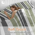 thumbnail image 4 of Sage Green Bedding Duvet Cover Set Twin Size 4 Pieces and Grey Striped Rectangular Geometric Bedding Set with Zipper Closure, 1 Comforter Cover 68x86 Inches 1 Flat Sheet & 2 Pillow Cases, 4 of 7