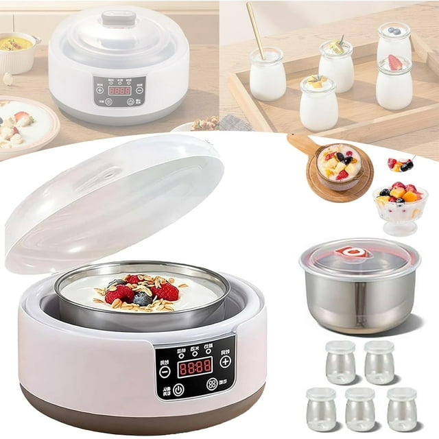 36 Hour Yogurt Maker, Yogurt Machine with Adjustable Temperature and Time Control, Yogurt Maker Automatic Digital Yoghurt Maker Machine, LCD Display with Constant Temperature (with 5 Cups)