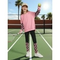 thumbnail image 3 of Usaibhir Kids Girls Long Sleeve Color Block Sweatsuit Sets Crewneck Casual Sweatpants 2 Piece Outfits Sweatshirt and Pants 6-14T, 3 of 9