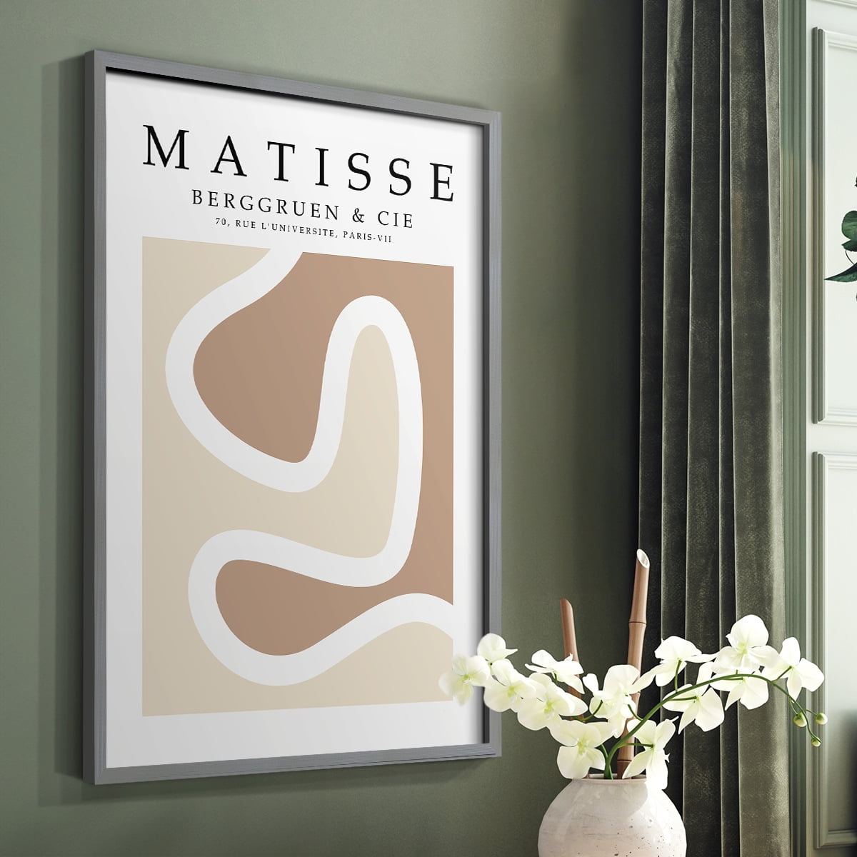 Matisse CVI Framed Print in Gray Solid Wood 16 x 20 Framed Print