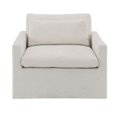thumbnail image 5 of ACME Naveen Contemporary Fabric Upholstered Swivel Chair with Pillow in Ivory, 5 of 9