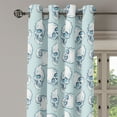thumbnail image 3 of Ambesonne Skull Grommet Curtain, Sketchy Skeleton Heads Print, 50"x63", White and Sky Blue, 3 of 5