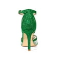 thumbnail image 2 of BLISSFUL STEP Women's Shoes Glitter Ankle Strap Buckle Open Toe Stiletto Heels Sandals Grass Green 10, 2 of 7