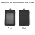 thumbnail image 5 of Uxcell 11cm Vertical Badge Holder PU Leather ID Holder Retractable with 2 Slots and Neck Lanyard Black, 5 of 7
