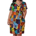 thumbnail image 2 of Vestido colgante pictórico de piezas abstractas para mujer, vestido de cumpleaños con bolsillo, 2 of 6