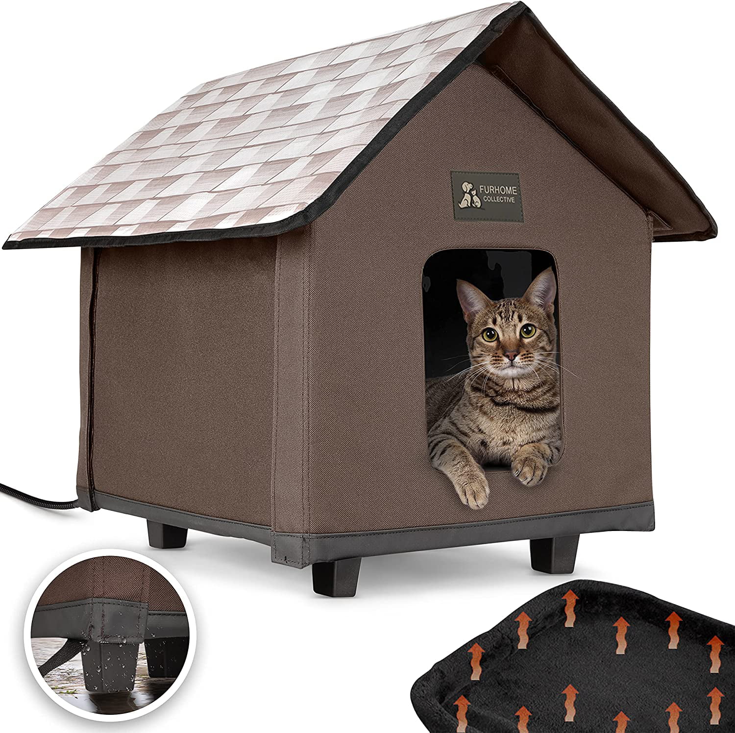 Outdoor Cat House Cat Cube Cat Cabin Pets Cat House Thickened Weatherproof Foldable Cat Dog Tent Cabin Winter Warm Stray Cats Shelter for Outdoor Feral Cat Dog Puppy Kittens M