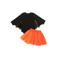 thumbnail image 3 of ITFABS Bébé Filles Halloween Tenues, Citrouille Batwing Manches Romper + Jupe, 3 of 9