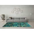thumbnail image 3 of Ahgly Company Machine Washable Indoor Rectangle Solid Turquoise Blue Modern Area Rugs, 3' x 5', 3 of 4