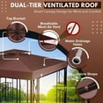 thumbnail image 6 of Gazebo Cover Replacement Canopy Top 10x10 Ft (3m x 3m) - Double Tier Top Canopy Cover Replacement with UV30+, Dirt, Water Resistant for Outdoor, Sunshade, Garden, Patio, Pavilion (Brown), 6 of 6