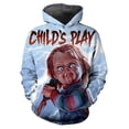 thumbnail image 2 of Sudadera con capucha con estampado 3D de terror de Chucky para hombre y mujer, sudaderas de gran tamaño a la moda, jerséis para niños, chándal masculino, ropa para hombre, 2 of 4
