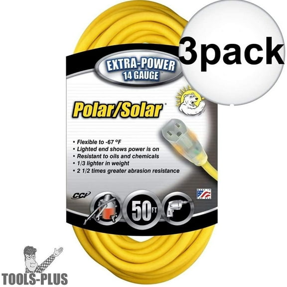 Coleman Cable Outdoor Extension Cord - 50 Ft, Yellow