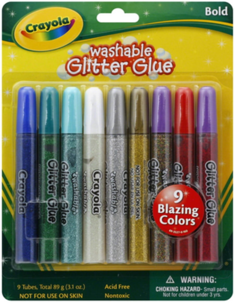 PACK OF 6 TUBES OF MIXED COLOUR GLITTER GLUE CHILDS ARTS AND CRAFTS CARD MAKING 