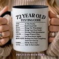 thumbnail image 3 of 72 Year Old Texting Code Birthday Mug – Funny 72th Birthday Coffee Cup – Novelty Gag Gift for Men & Women – Printed on Both Sides, 3 of 7