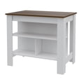 thumbnail image 2 of Atlin Designs Engineered Wood White/Walnut Kitchen Island Rectangular Easy to Assemble, 2 of 13