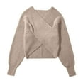 thumbnail image 3 of Women's Sweaters Fall Sweaters for Women Casual Off Shoulder Long Sleeve Knitted Pullover Sweater Soft Comfortable for Daily Wear, 3 of 3