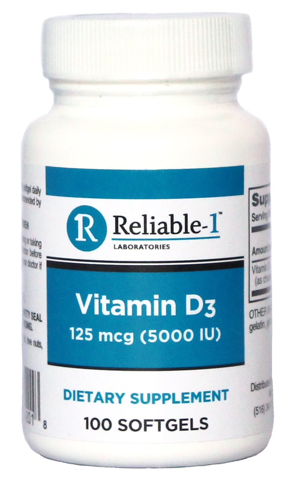 Vitamin D3 High Potency 5000 IU 100 Softgels per Bottle