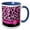 Blue/White, variant on 3drose, Personalized Initial K Monogrammed Hot Pink and Black Leopard Pattern Animal Print - Personal Letter, 11oz Two-tone Yellow Mug