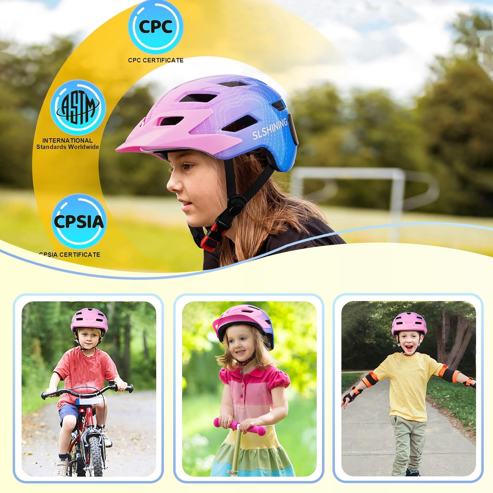 Kids Helmet, Bike Helmets with Upgrade LED Display, 64 Patterns, Turning & Stop Signals Light, Helmet for Kids 3-14,Multi-Sport Helmet for Bicycle, Skateboard, Scooter for Girls, Boys