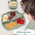 thumbnail image 4 of Silicone Baby Toddler Tableware Set Children Non-Slip Dinnerware with Silicone Bib Silicone Bowl Divided Plate with Suction Silicone Sippy Cup Silicone Snack Cup for Baby Toddler, 4 of 10