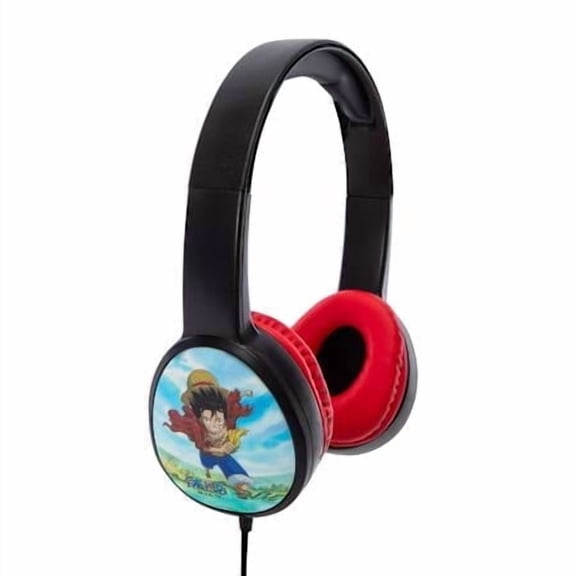 One Piece Wired Headphones, Black & Red