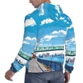 thumbnail image 6 of Fotbe Men's Hoodie with Urban Riverside Clock Tower Pattern - Kangaroo Pocket Pullover Hooded Sweatshirt, Perfect for Daily Wear, Travel, and Home-3X-Large, 6 of 7