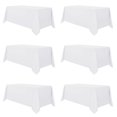 thumbnail image 1 of Mantel sancua de poliéster blanco de 90 x 132 cm para mesa de 6 pies, 6 unidades, 1 of 9