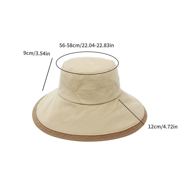 Wei Bucket Hats For Women Washed Cotton Packable Summer Beach Sun Hats Mens Womens Bucket Hat(Beige)