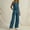 Blue, variant on Tbopshirt Women's 2 Piece Outfits 2PC Fashion Women's V-neck Solid Sleeveless Top + Loose Pocket Pants Suit Wide Leg Pants