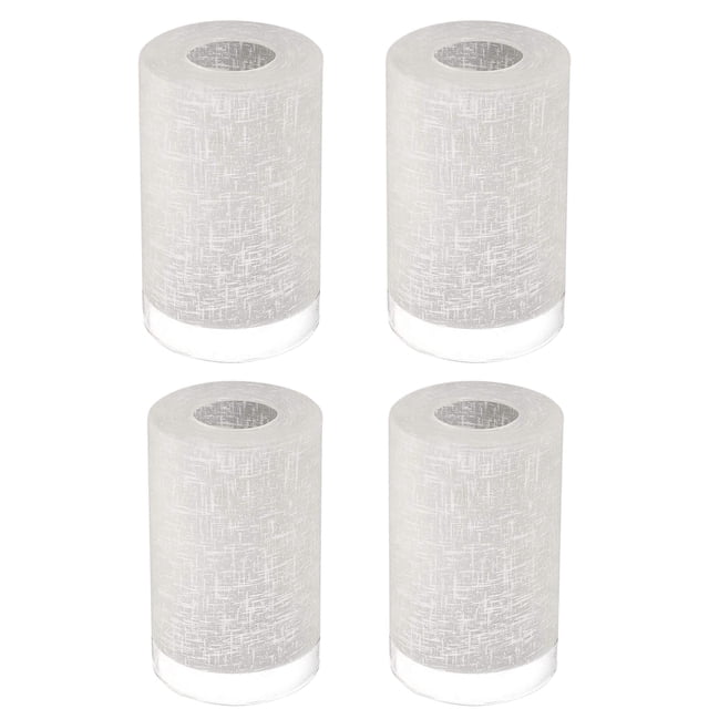 Fundas de vidrio para pantallas de lámpara Eidonta, lino blanco, paquete de 4