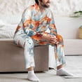 thumbnail image 7 of Rocae Three Goldfish Watercolor Splash for Men's Pajamas Set Mens Pjs Sets Long Sleeve Button Down Sleepwear-Large, 7 of 7