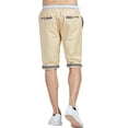 thumbnail image 5 of Pantalones cortos para hombre, estilo casual, clásico, con cordón, pantalones cortos de playa de verano con cintura elástica y bolsillos, 5 of 5