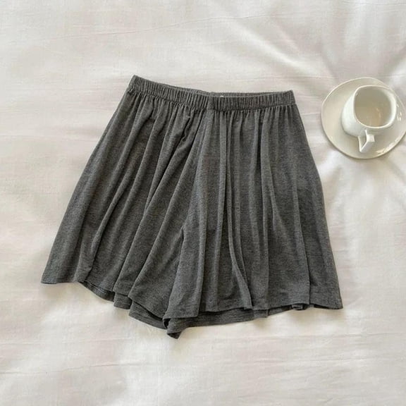 ylioge Pajama Shorts for Women Casual Solid Color Lightweight-Modal Elastic Waist Wide Leg Loose Comfort Loungewear Sleepwear Pajamas Bermuda Short