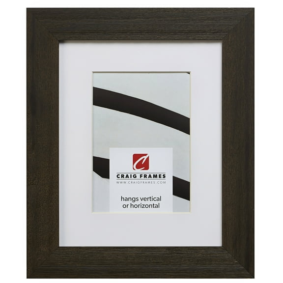 Craig Frames 15DRIFTWOODBK 14x22 inch Black Picture Frame Matted for a 11x17 Photo