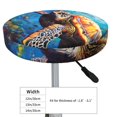 thumbnail image 7 of Picia Colorful Underwater Sea Turtle pattern Round Stool Covers Comfy Seat Covers Stretch Removable WashableChair Slipcover Round Bar Chair Cushion Cover-13 inch, 7 of 7